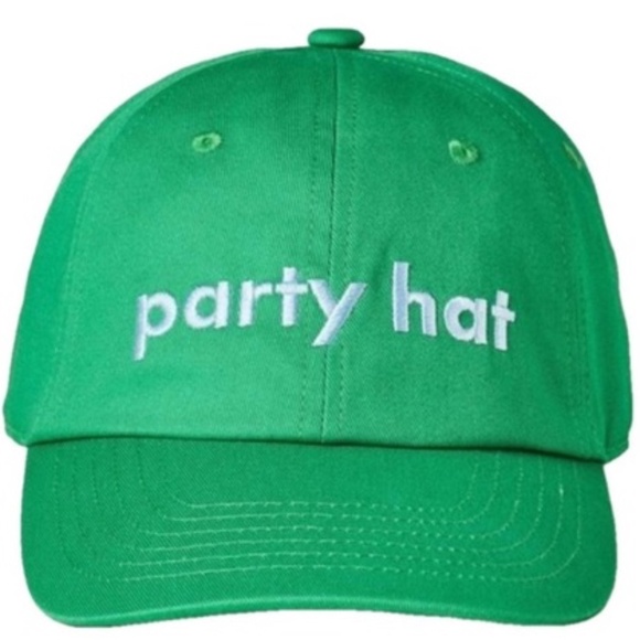 Kate Spade x Target party hat Baseball Hat green with white embroidery NWOT - Picture 1 of 15